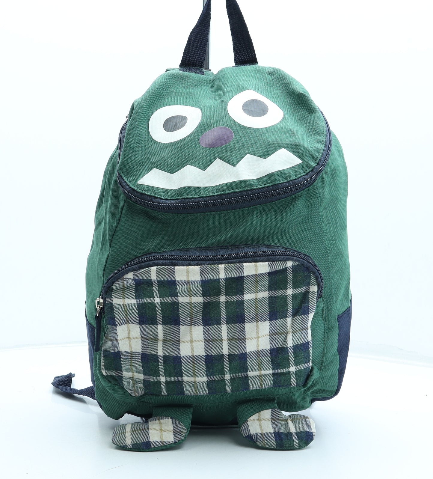 Matalan Boys Green 100% Polyester Backpack Size Medium Zip - Monster