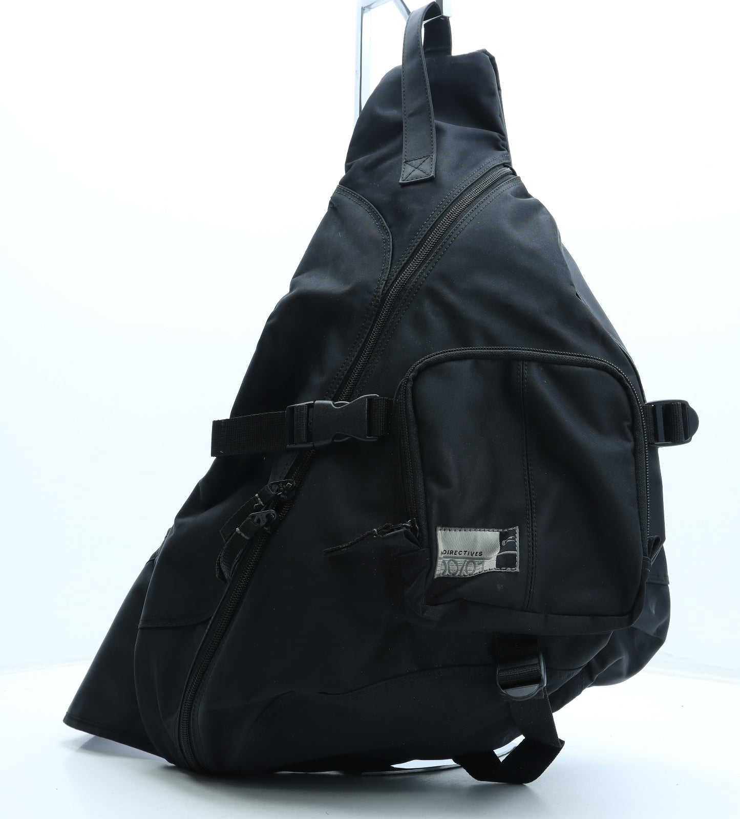 N.Directive Mens Black Polyester Crossbody Size Large - Buckle Zip