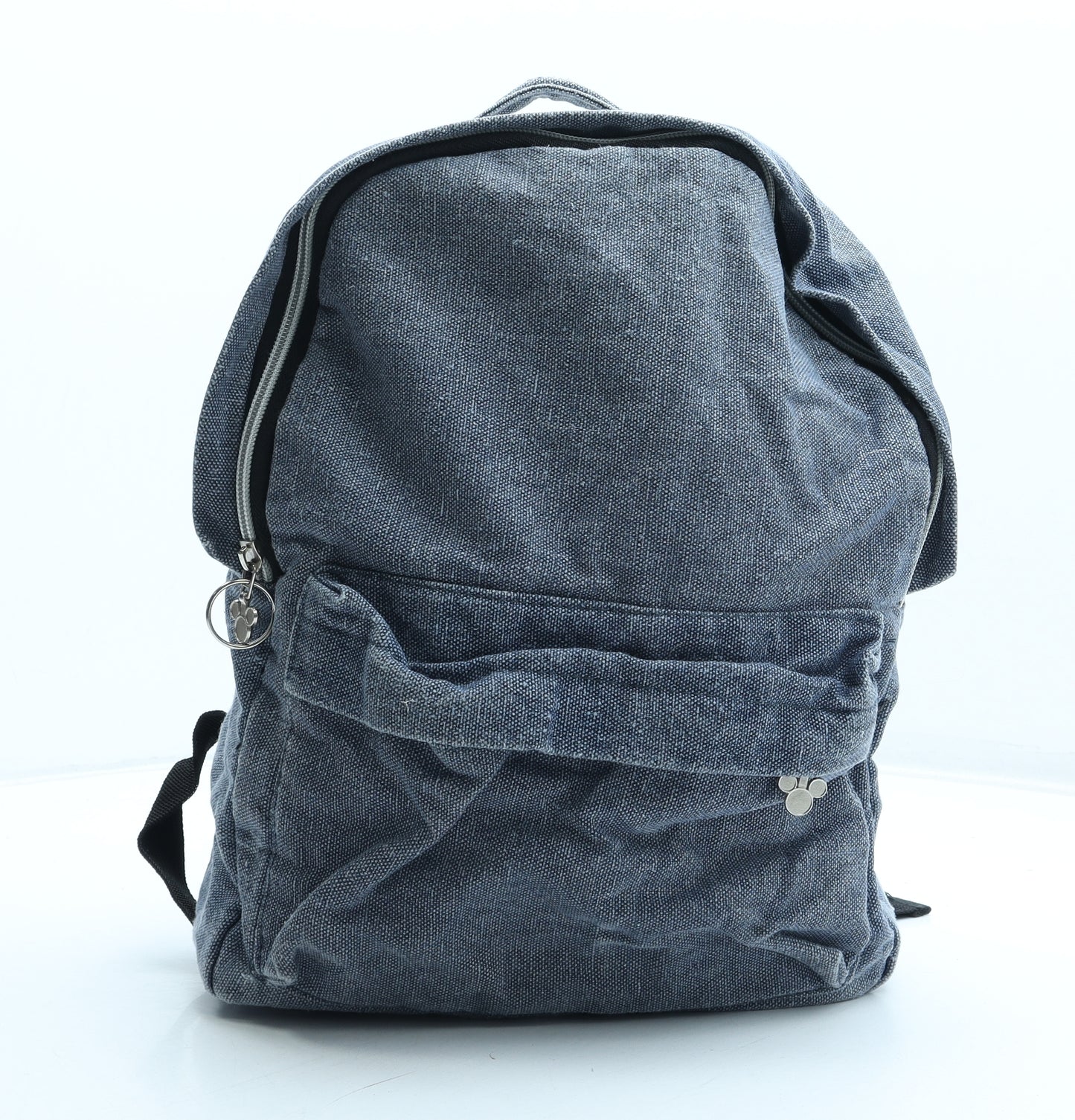 Disney Girls Blue Cotton Backpack Size Medium Zip - Mickey Mouse