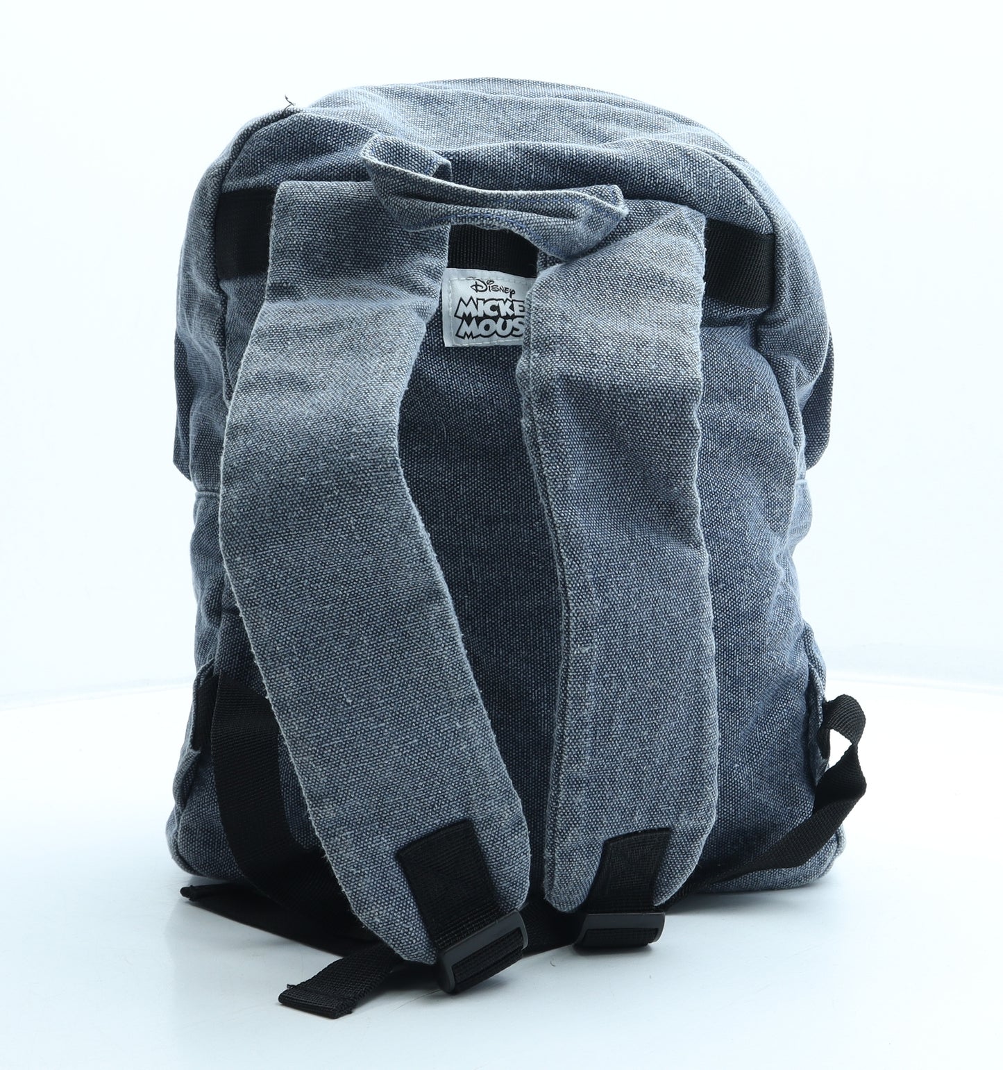 Disney Girls Blue Cotton Backpack Size Medium Zip - Mickey Mouse