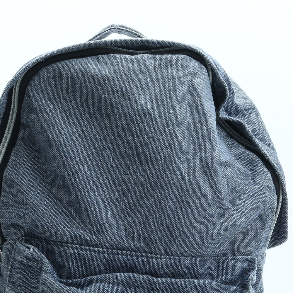 Disney Girls Blue Cotton Backpack Size Medium Zip - Mickey Mouse