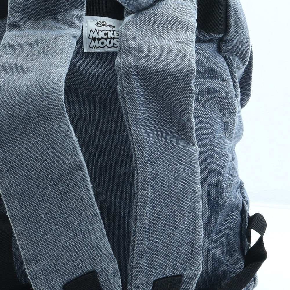Disney Girls Blue Cotton Backpack Size Medium Zip - Mickey Mouse