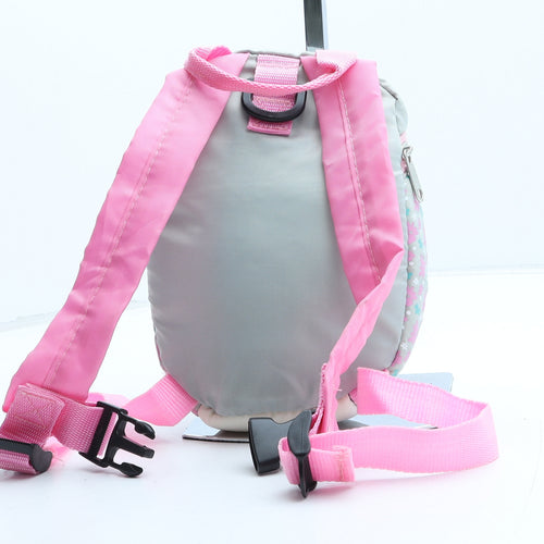 Preworn Girls Multicoloured Geometric Polyester Backpack Size Small Zip - Cat