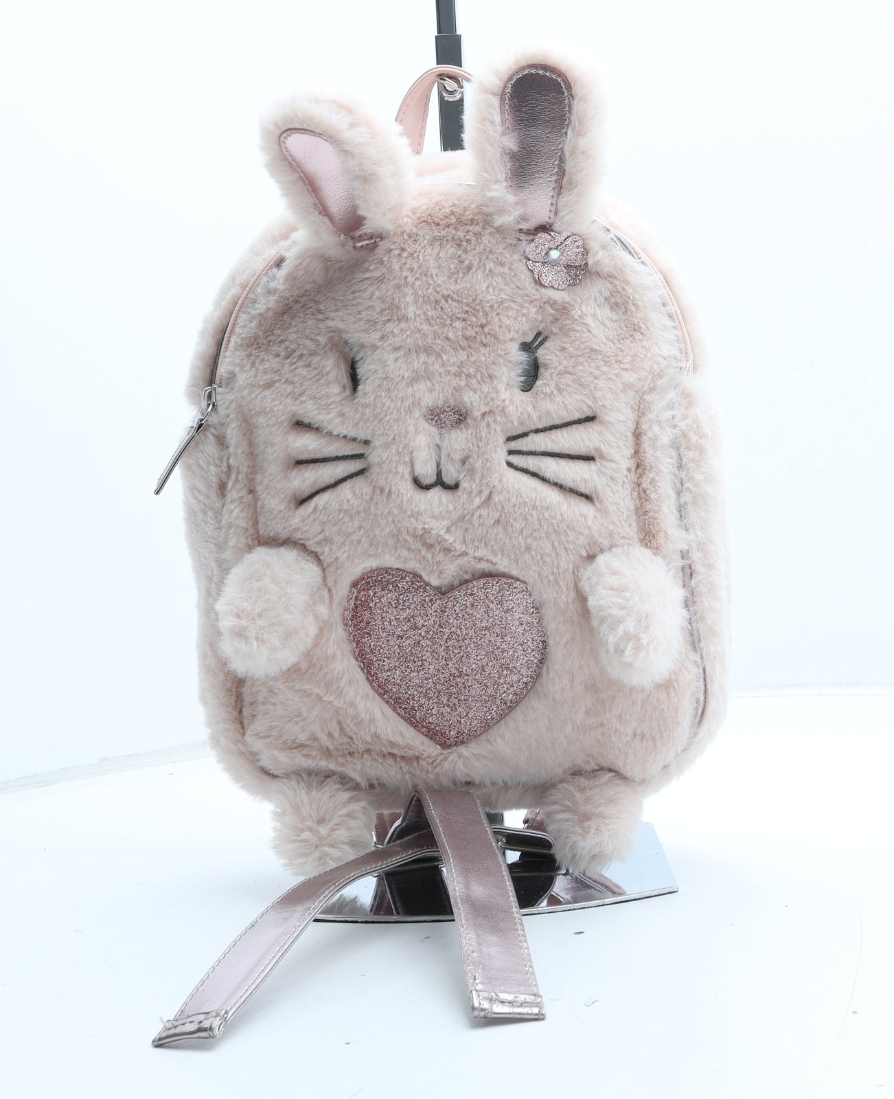 Angels Girls Pink Polyester Backpack Size Medium Zip - Rabbit