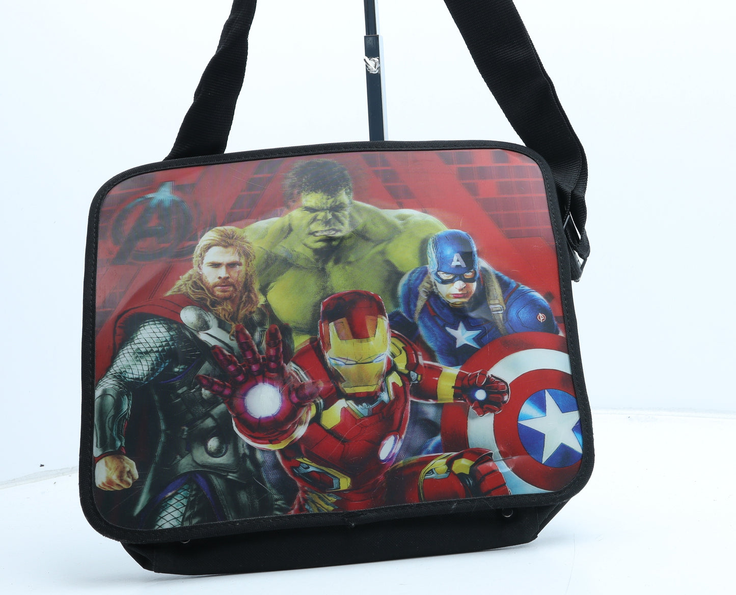 Marvel Boys Red Polyester Satchel Size Large Zip - Avengers