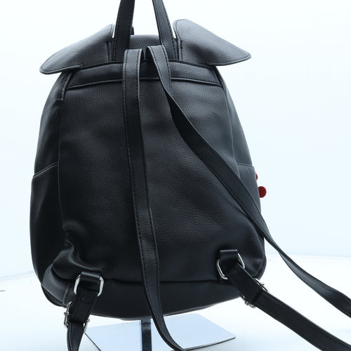 Primark Girls Black Polyurethane Backpack Size Medium Zip - Minnie Mouse