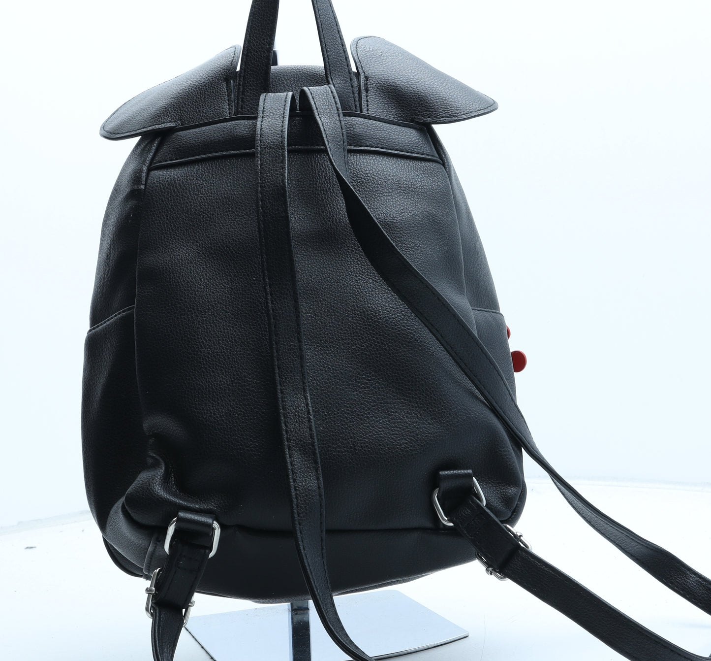 Primark Girls Black Polyurethane Backpack Size Medium Zip - Minnie Mouse