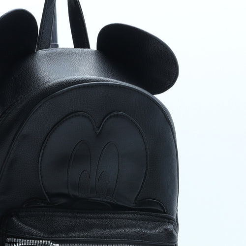 Primark Girls Black Polyurethane Backpack Size Medium Zip - Minnie Mouse