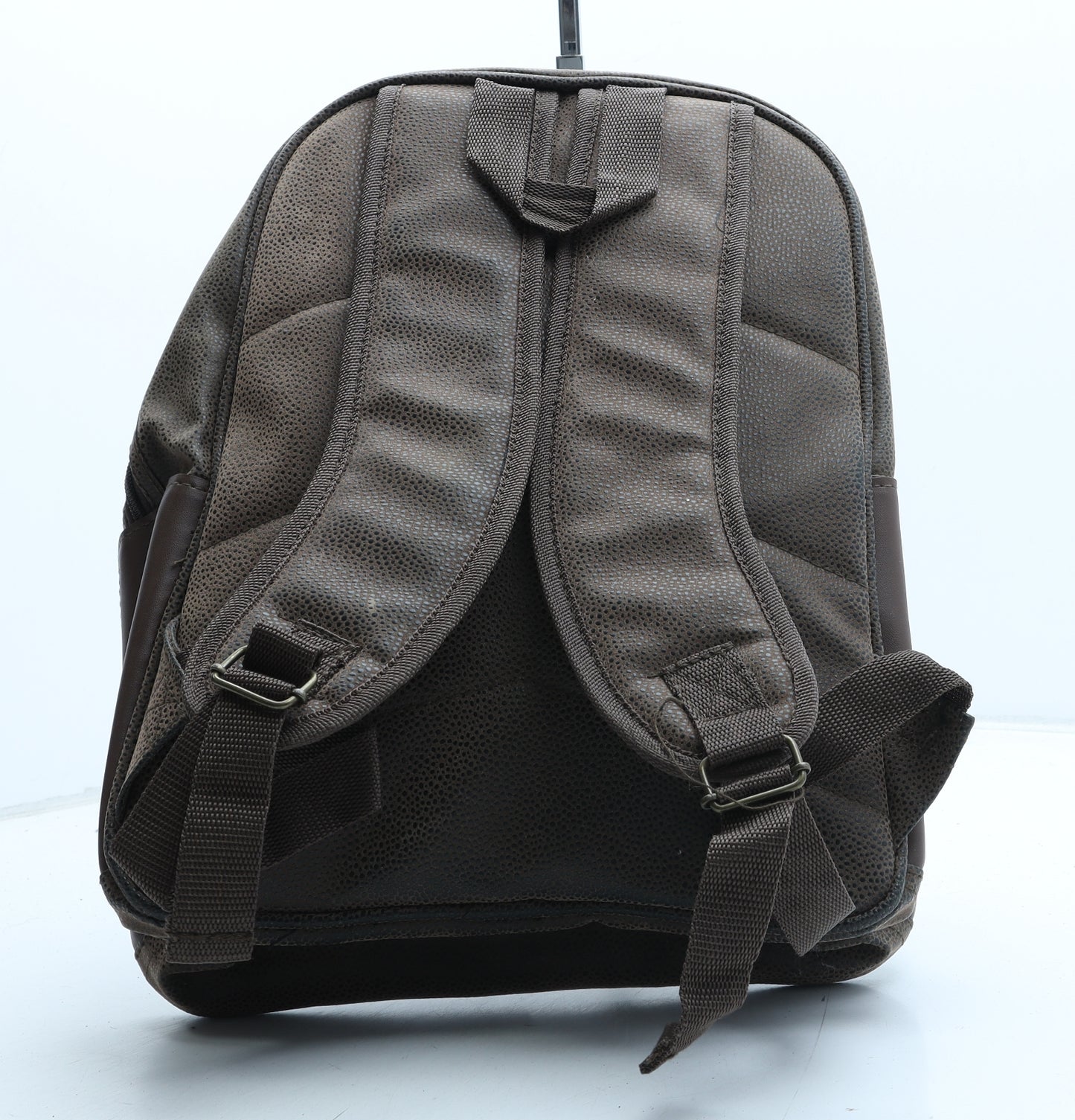 Preworn Womens Brown Polyurethane Backpack Size Medium