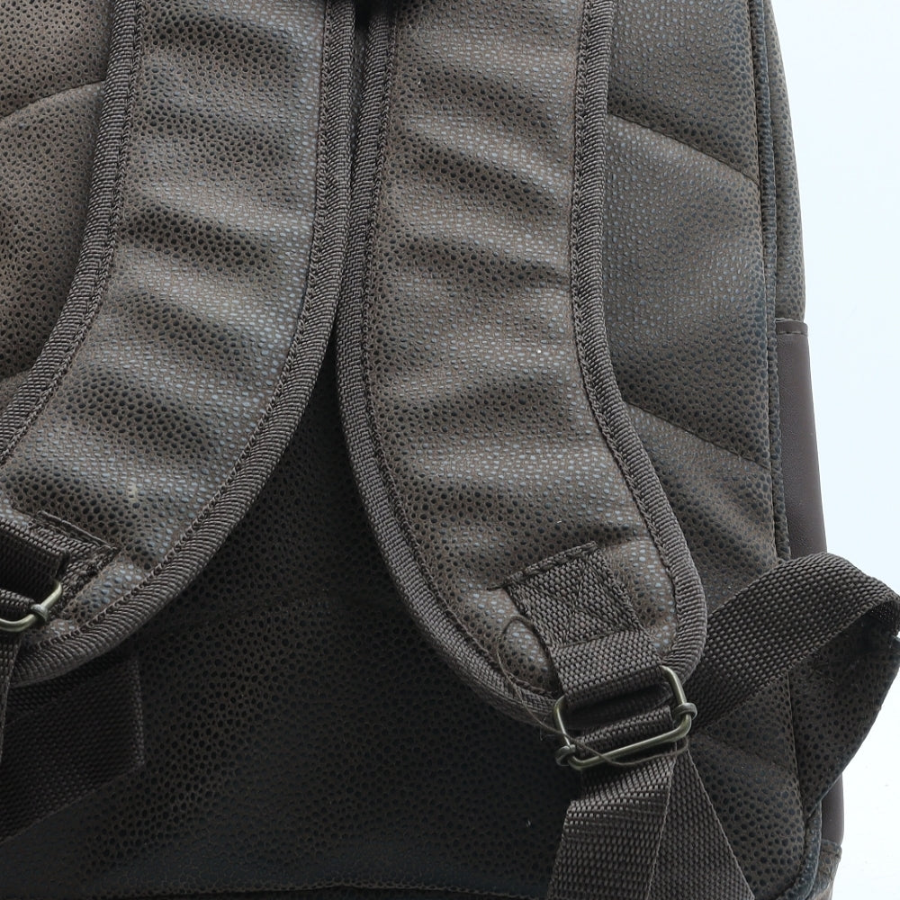 Preworn Womens Brown Polyurethane Backpack Size Medium