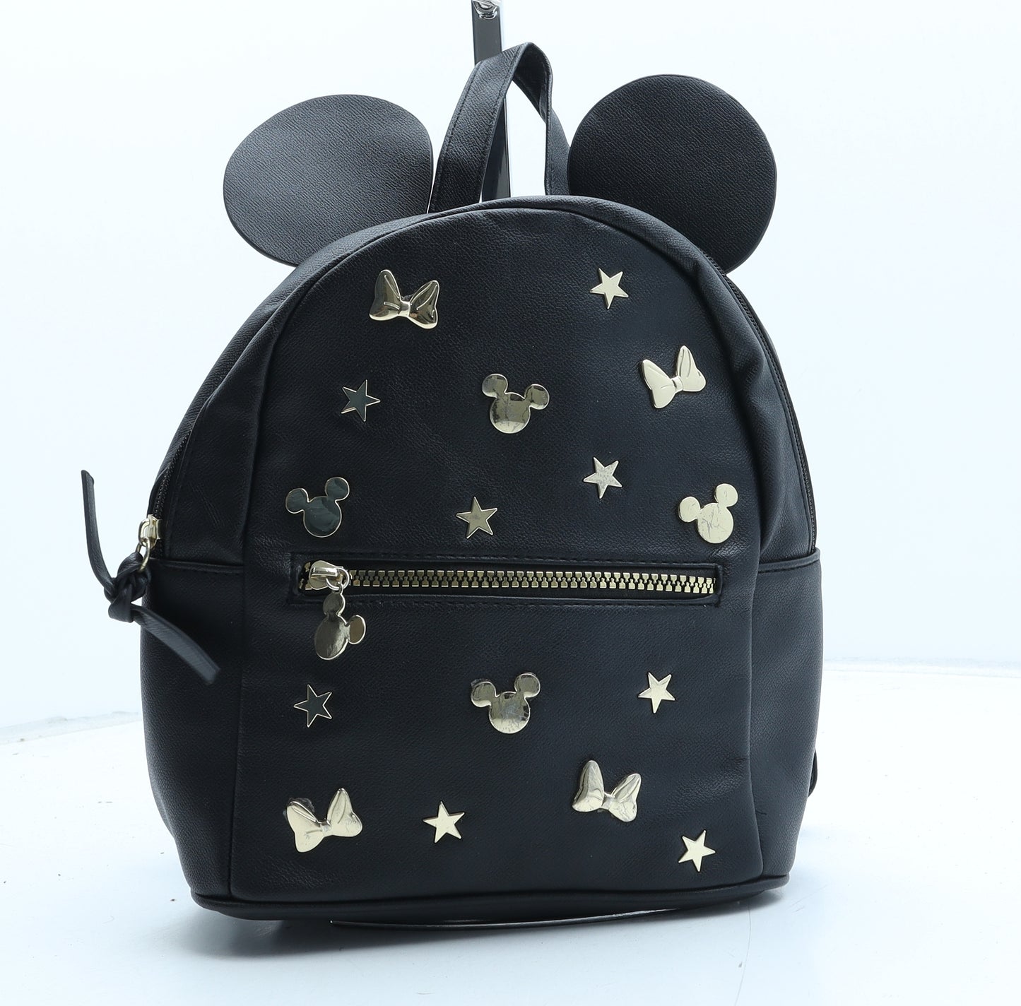 Disney Girls Black Polyurethane Backpack Size Medium Zip