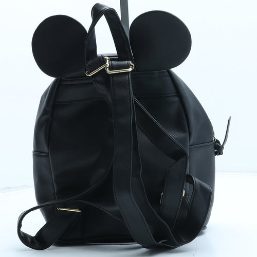 Disney Girls Black Polyurethane Backpack Size Medium Zip