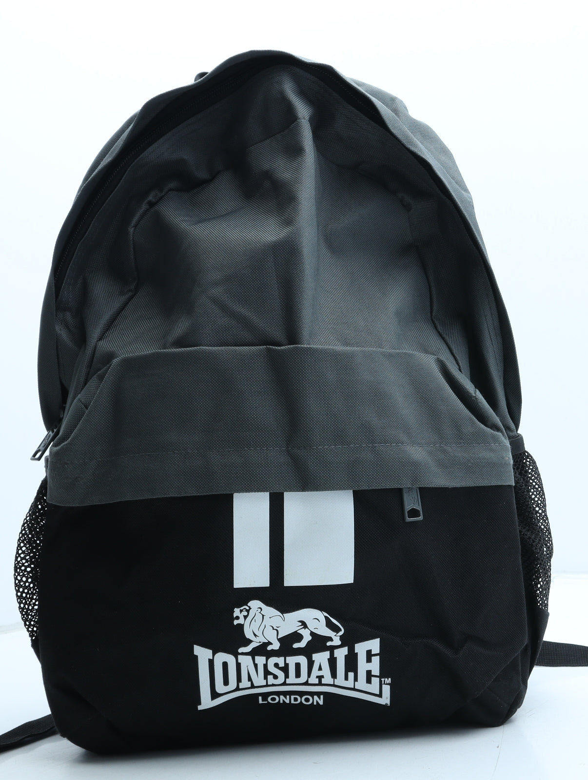 Lonsdale Mens Grey Polyurethane Backpack Size Medium