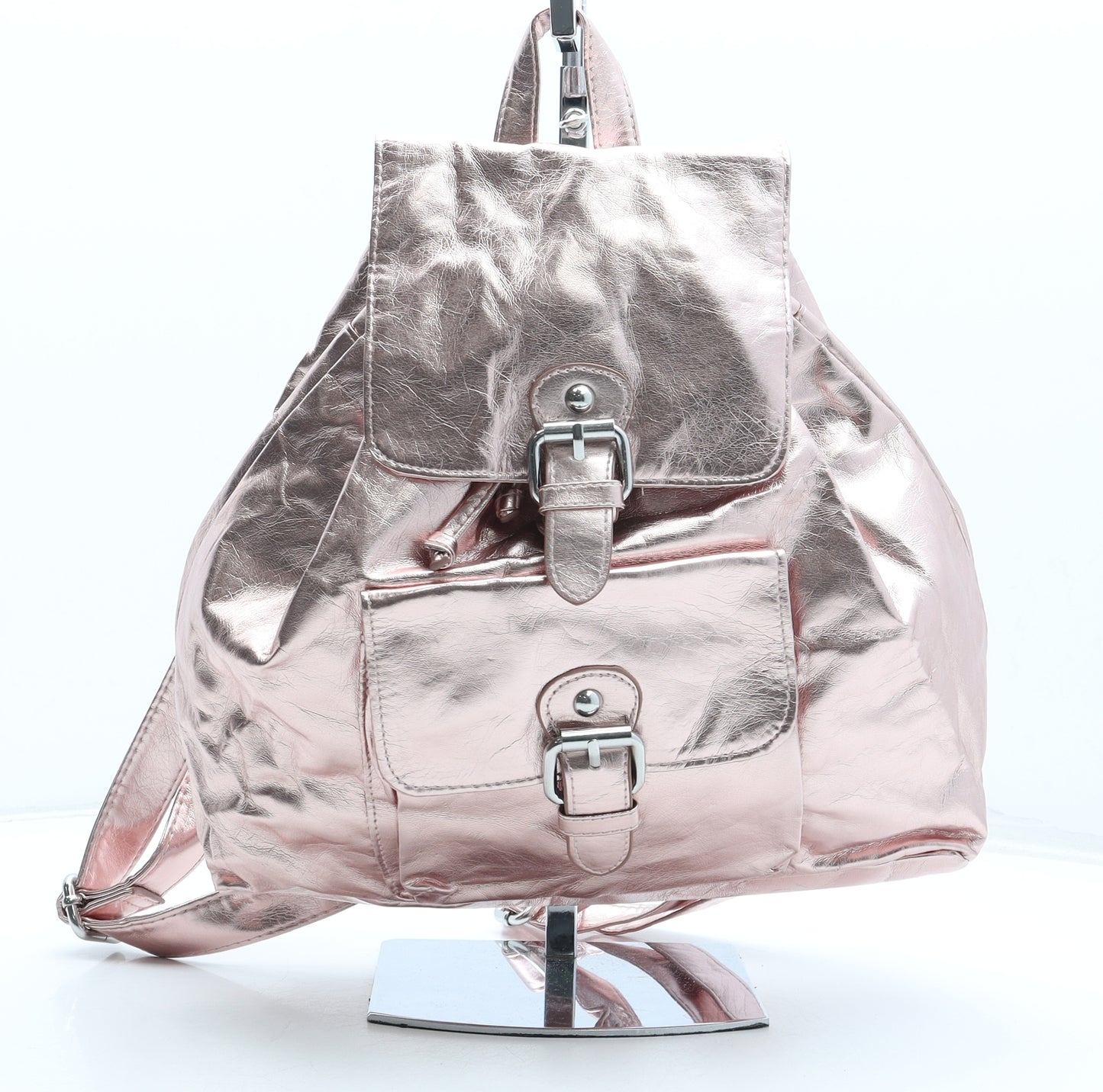 Preworn Girls Pink Polyurethane Backpack Size Medium Magnetic
