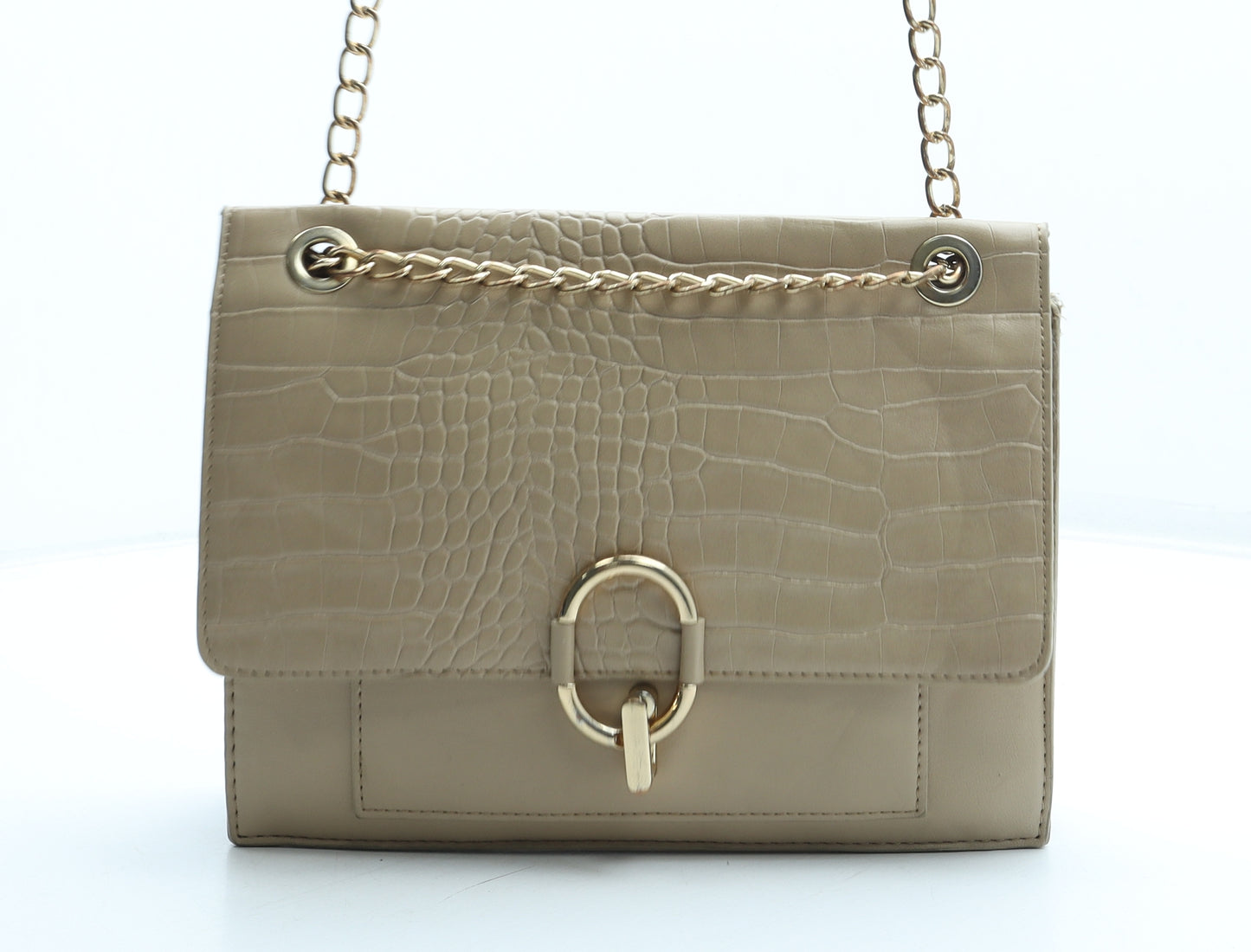 Primark Womens Beige Polyurethane Shoulder Bag Size Small