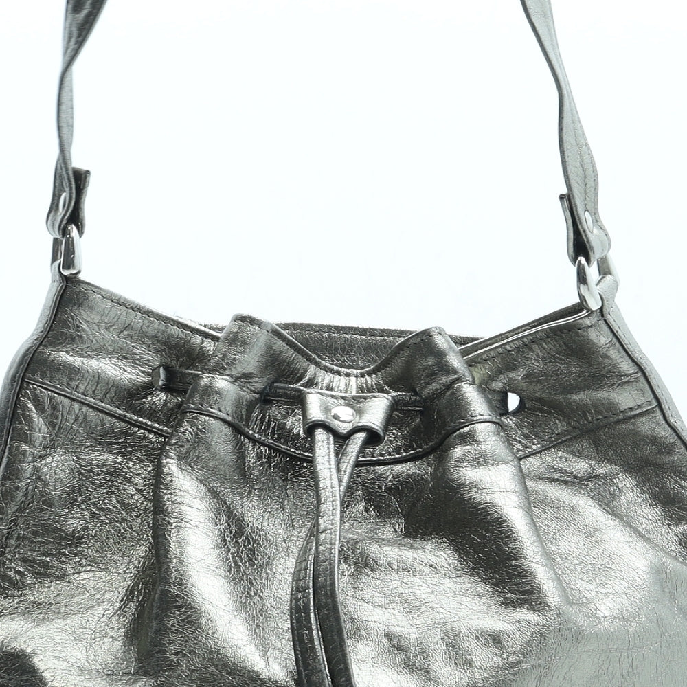 Jane Shilton Womens Gold Polyurethane Bucket & Drawstring Bag Size Medium