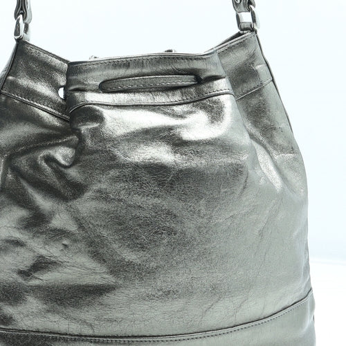 Jane Shilton Womens Gold Polyurethane Bucket & Drawstring Bag Size Medium
