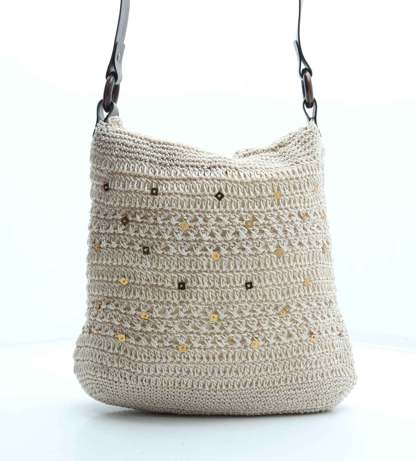 Bonmarché Womens Beige Polyester Shoulder Bag Size Medium