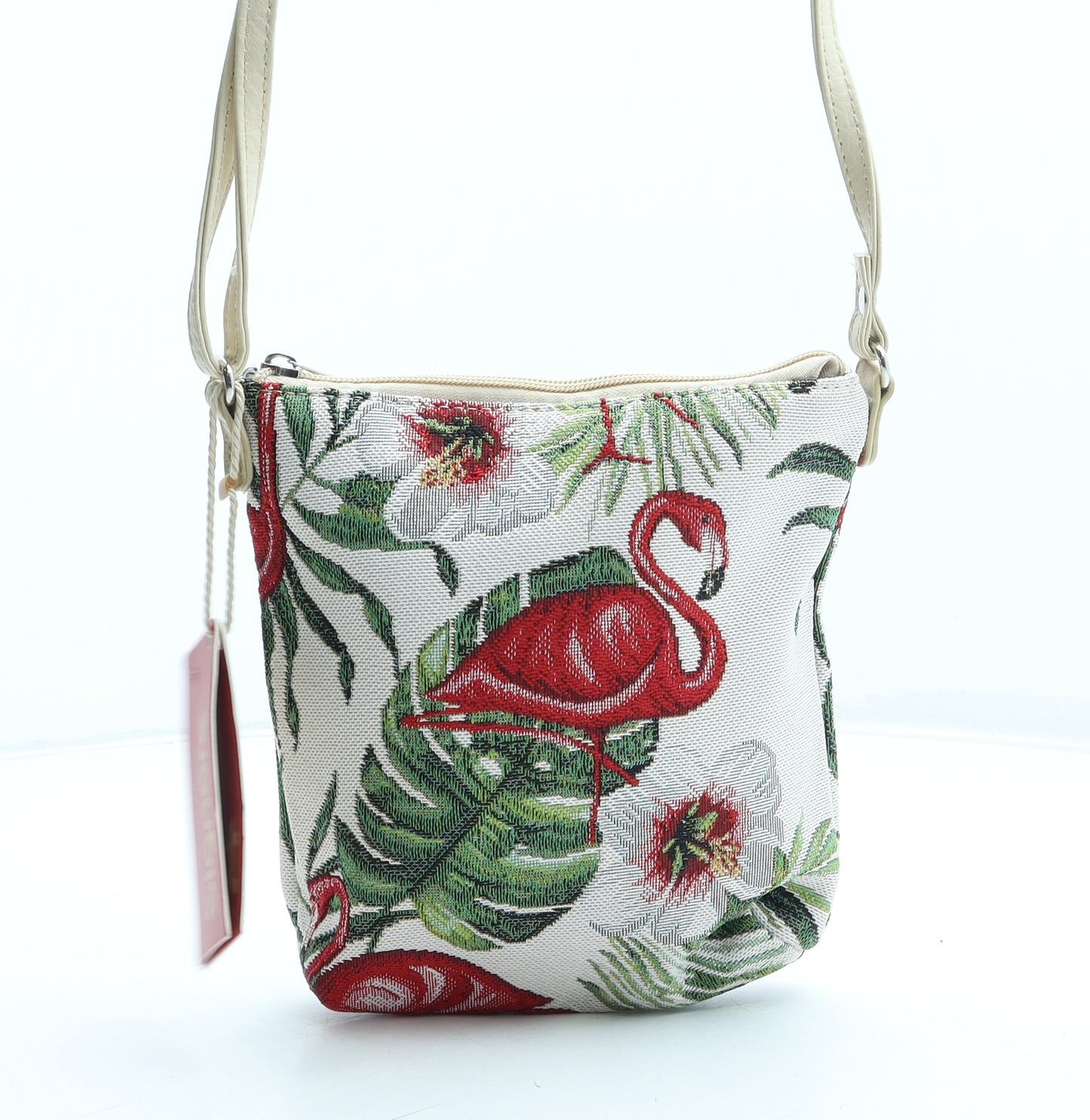 Signare Womens Multicoloured Geometric Polyester Shoulder Bag Size Small - Flamingo
