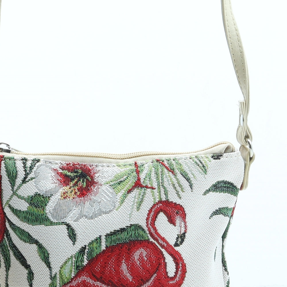 Signare Womens Multicoloured Geometric Polyester Shoulder Bag Size Small - Flamingo