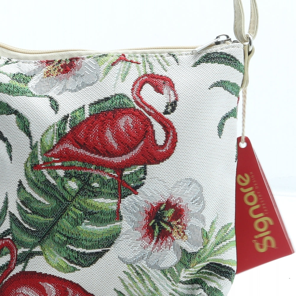 Signare Womens Multicoloured Geometric Polyester Shoulder Bag Size Small - Flamingo