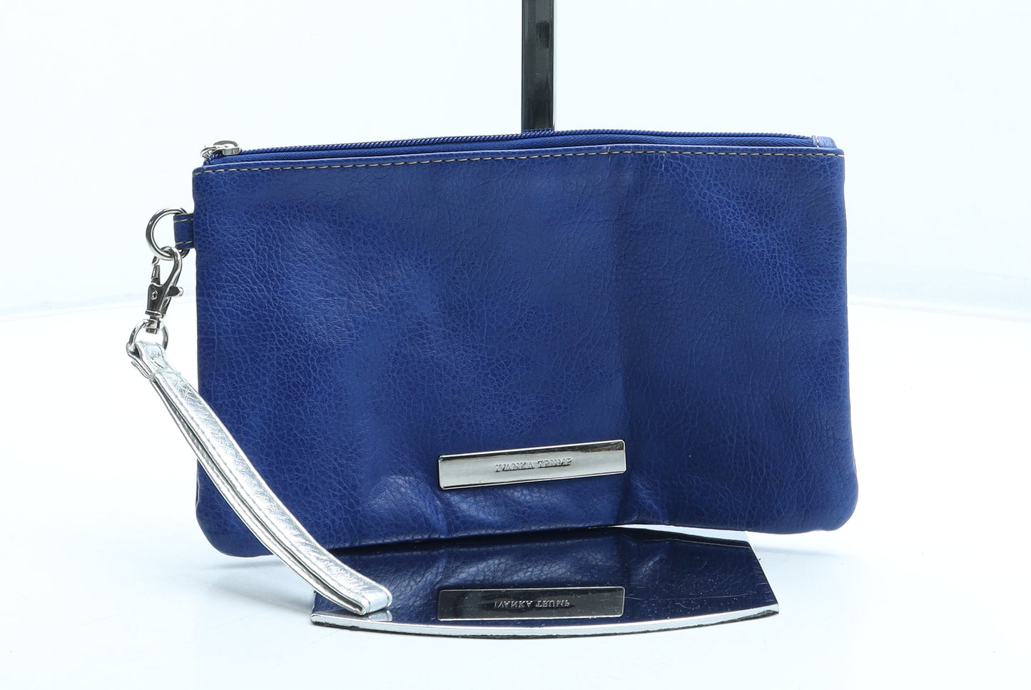 Ivanka Trump Womens Blue Polyurethane Clutch Size Small