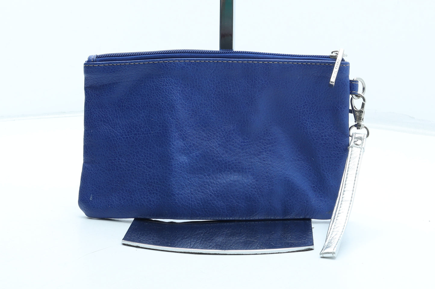 Ivanka Trump Womens Blue Polyurethane Clutch Size Small