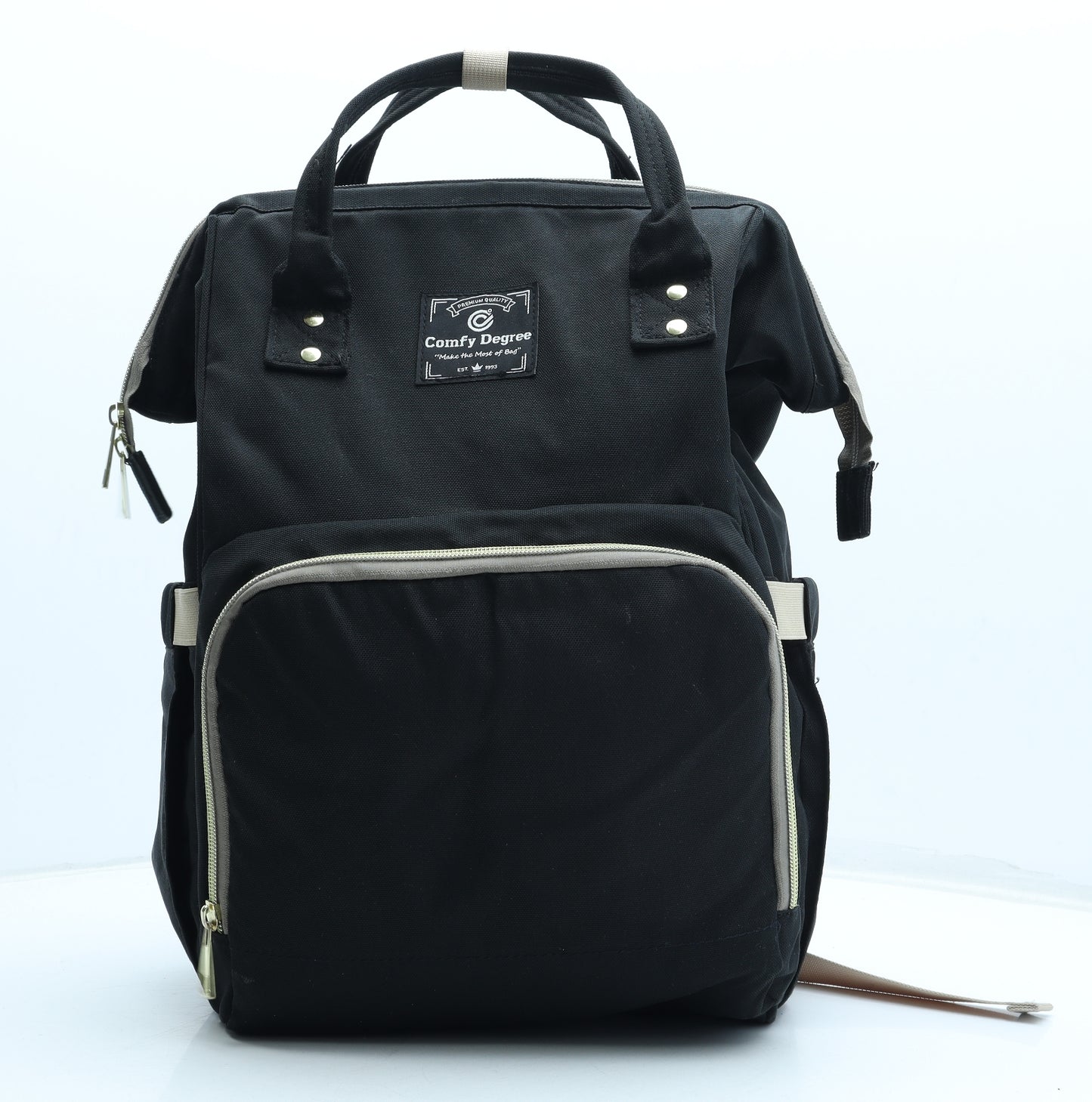 Comfy Degree Mens Black Polyester Backpack Size Medium