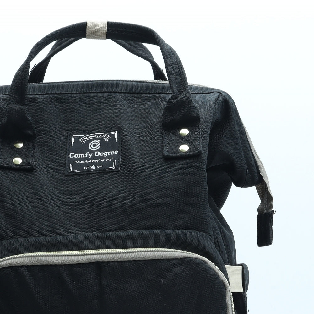 Comfy Degree Mens Black Polyester Backpack Size Medium