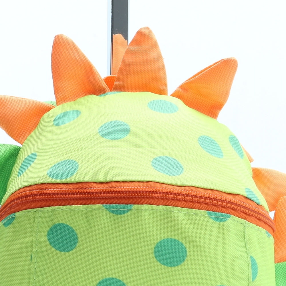 RedKite Boys Green Polka Dot Polyester Backpack Size Small Zip - Dinosaur