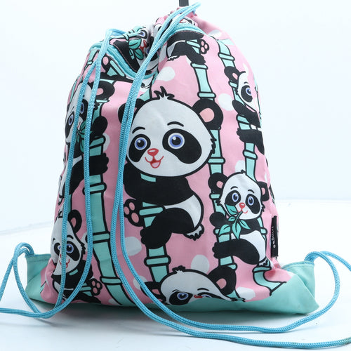 Fringoo Girls Pink Geometric Polyester Bucket & Drawstring Bag Size Large Drawstring - Panda
