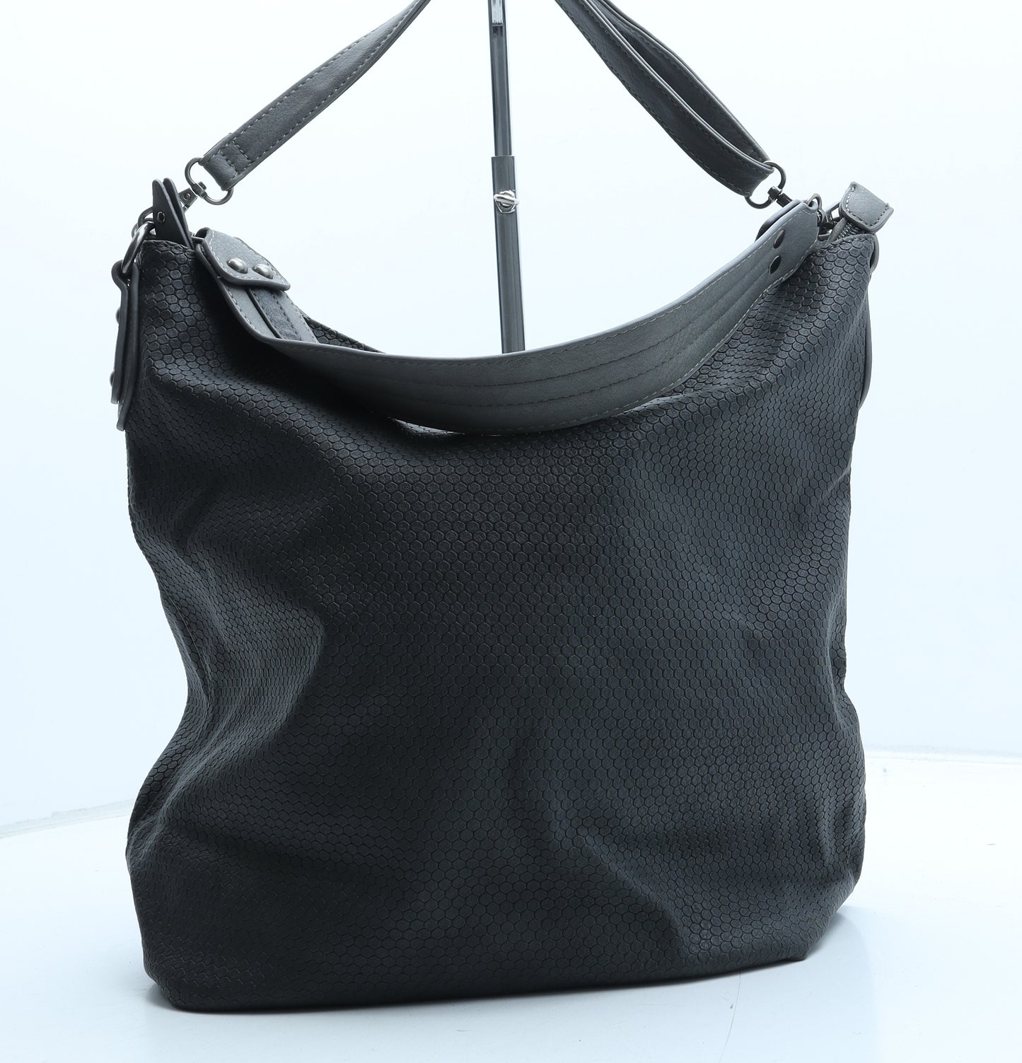 Preworn Womens Grey Polyurethane Crossbody Size Large