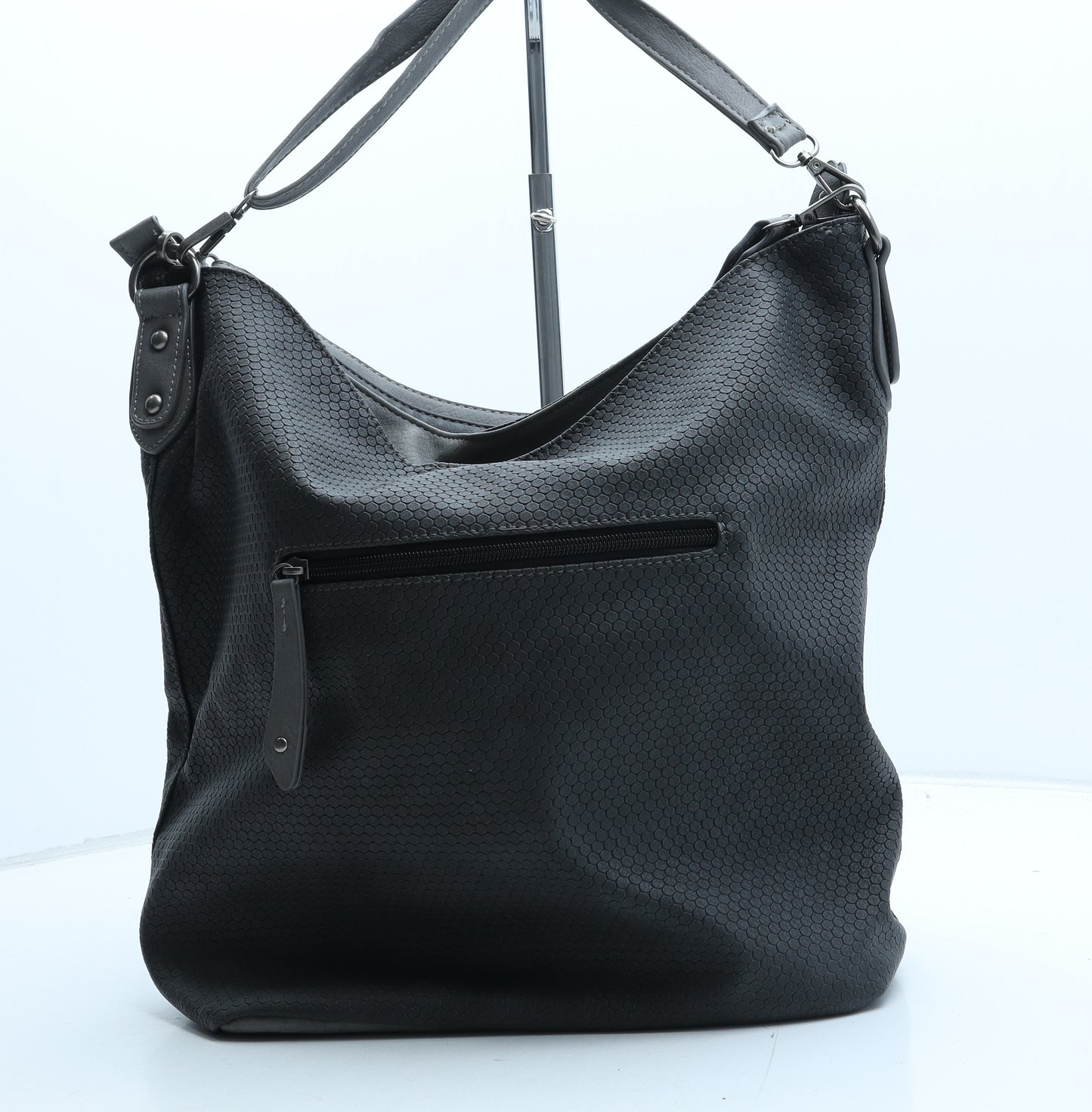Preworn Womens Grey Polyurethane Crossbody Size Large
