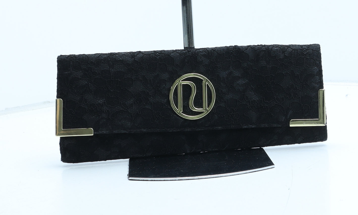 River Island Womens Black Floral Polyester Clutch Size Medium