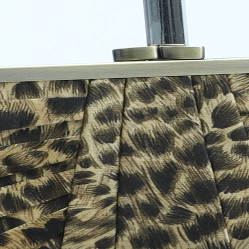 New Look Womens Beige Animal Print Polyester Clutch Size Small - Leopard Print