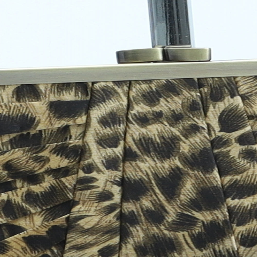 New Look Womens Beige Animal Print Polyester Clutch Size Small - Leopard Print