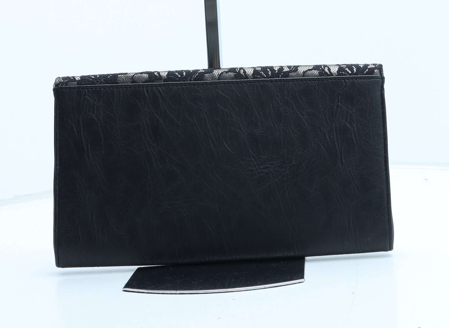 F&F Womens Black Floral PVC Clutch Size Medium