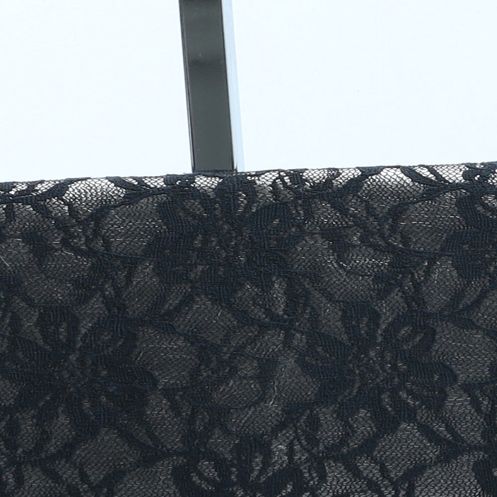 F&F Womens Black Floral PVC Clutch Size Medium