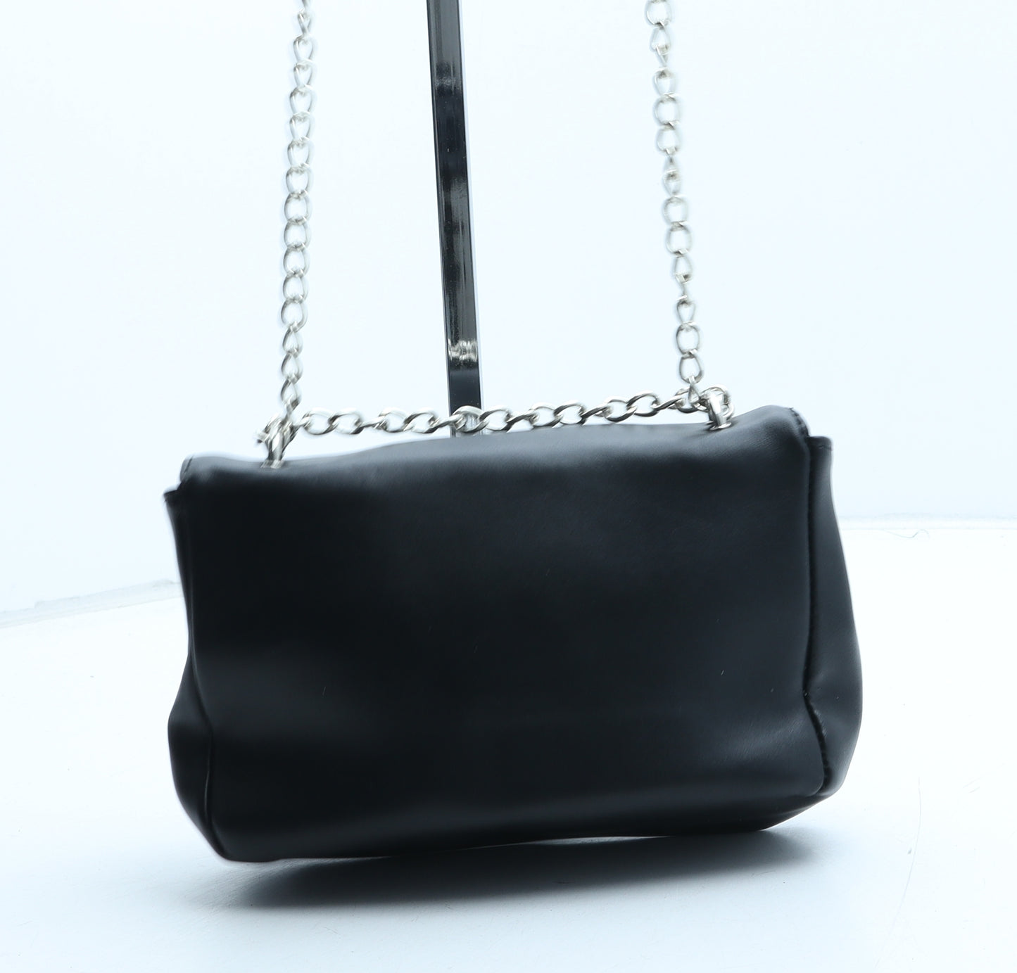 Preworn Womens Black Polyurethane Crossbody Size Small