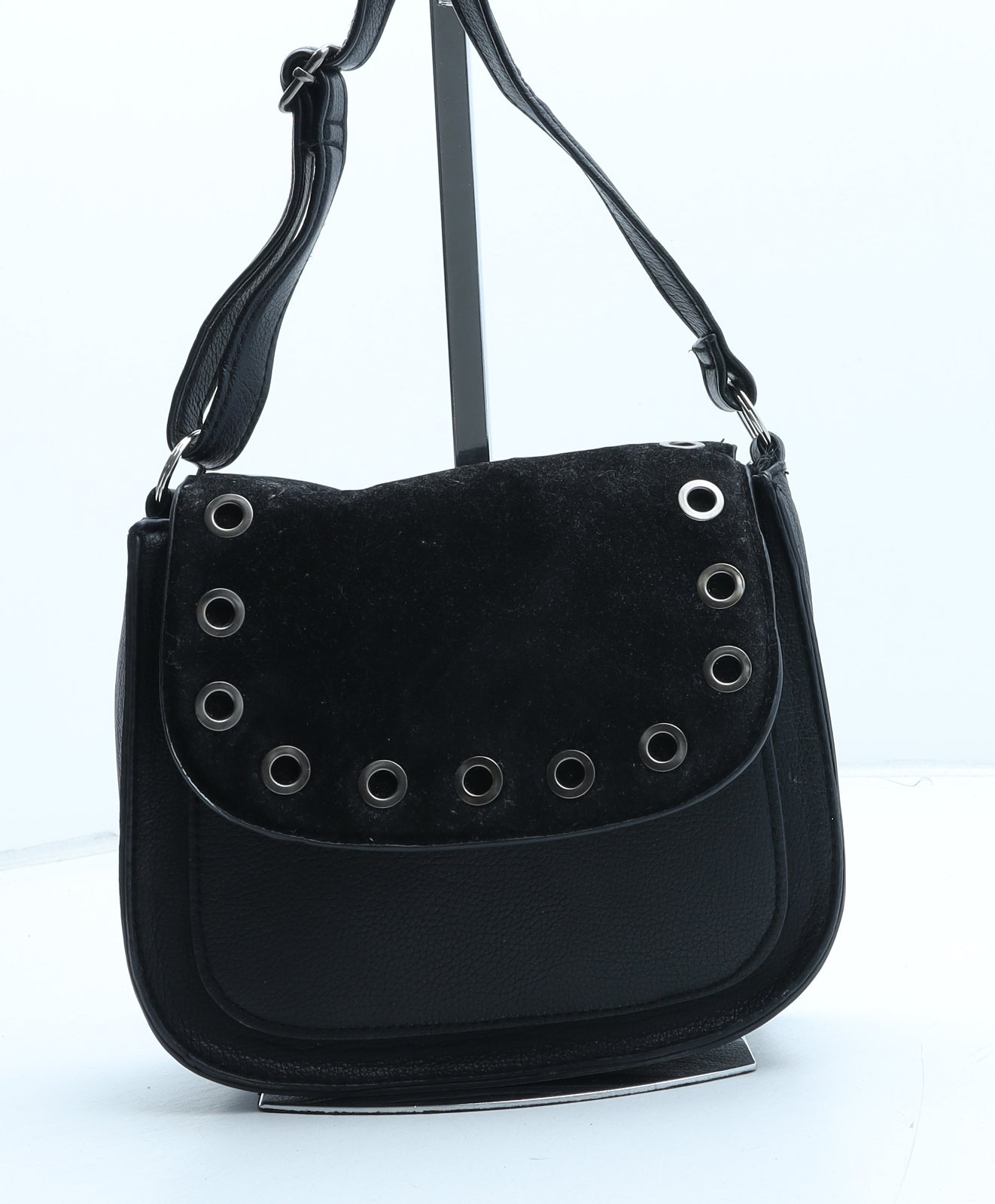 George Womens Black Polyurethane Crossbody Size Medium