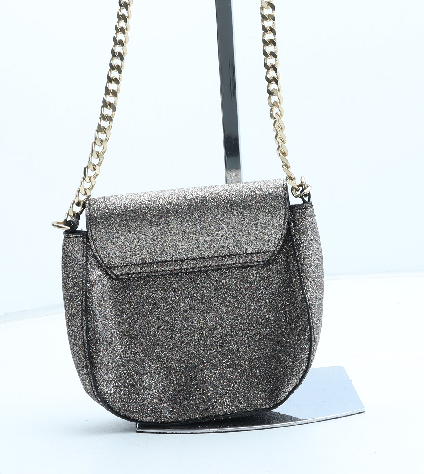 Topshop Womens Gold Polyethylene Crossbody Size Small