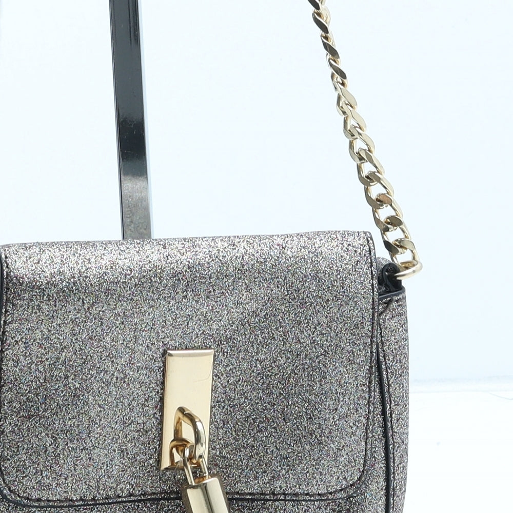Topshop Womens Gold Polyethylene Crossbody Size Small