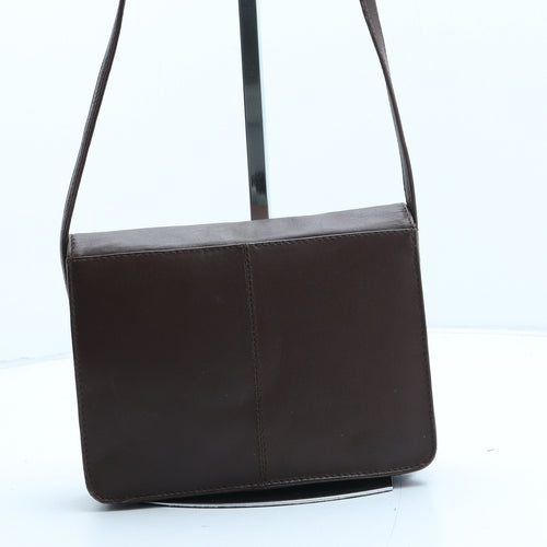 Preworn Womens Brown Polyurethane Crossbody Size Small