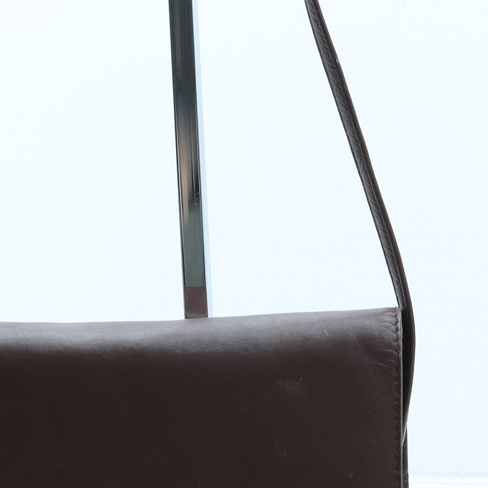 Preworn Womens Brown Polyurethane Crossbody Size Small