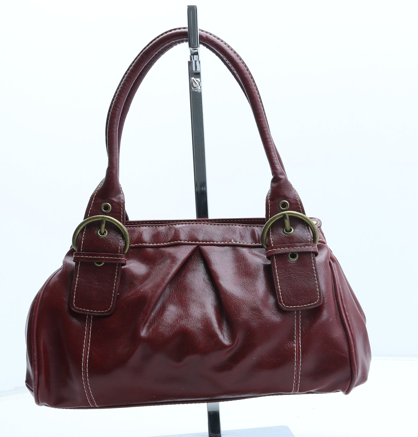 NEXT Womens Red Polyurethane Top Handle Bag Size Small