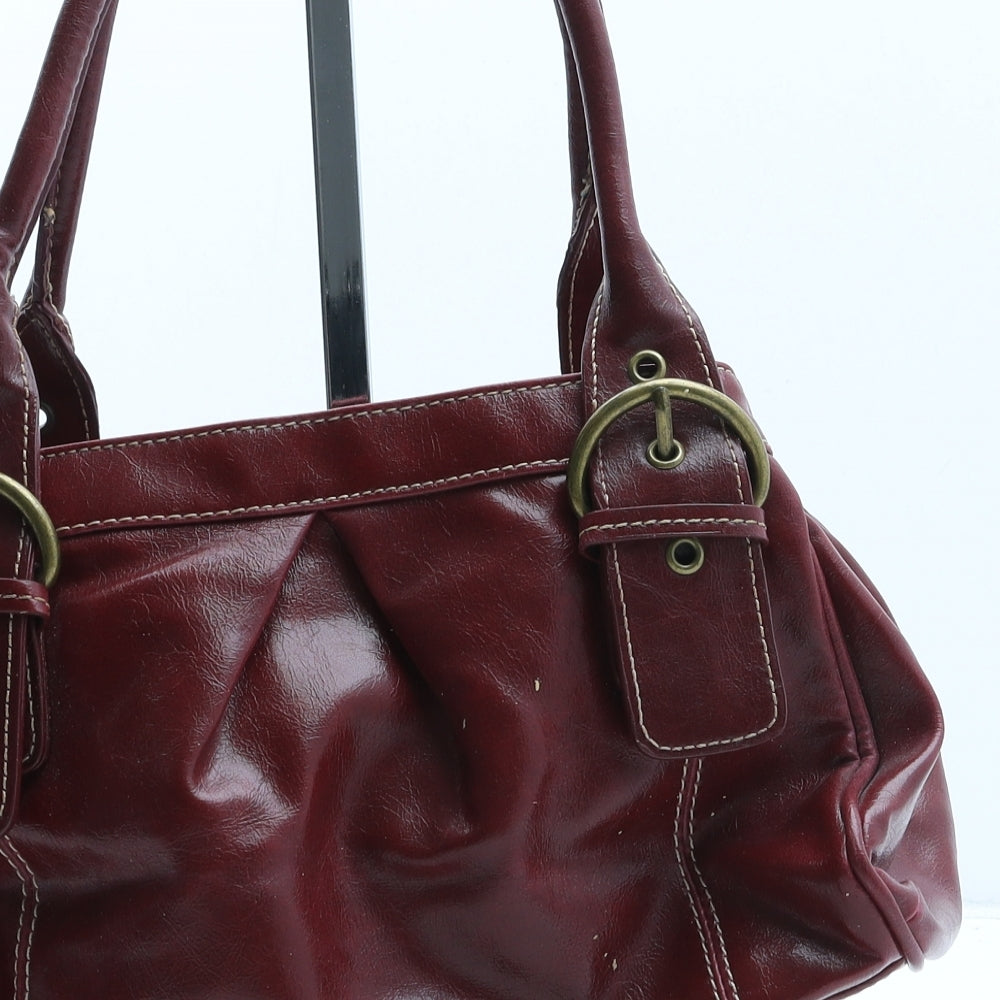 NEXT Womens Red Polyurethane Top Handle Bag Size Small