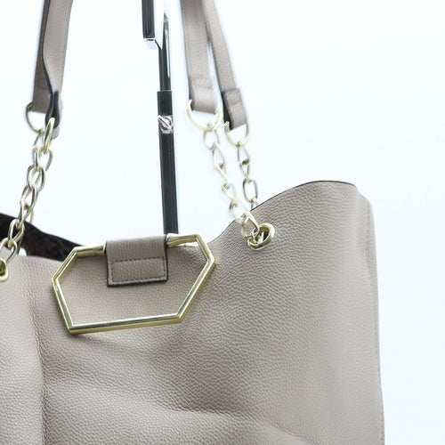 Peacocks Womens Beige Polyurethane Tote Size Large