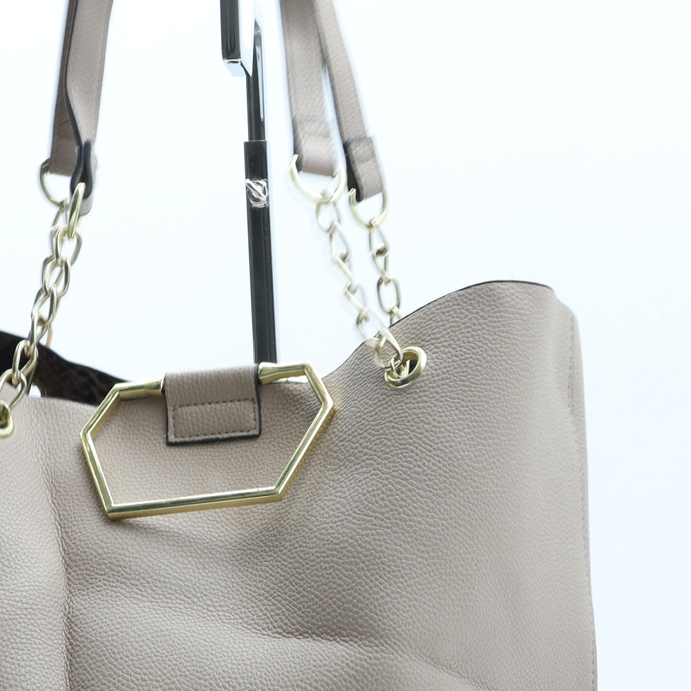 Peacocks Womens Beige Polyurethane Tote Size Large