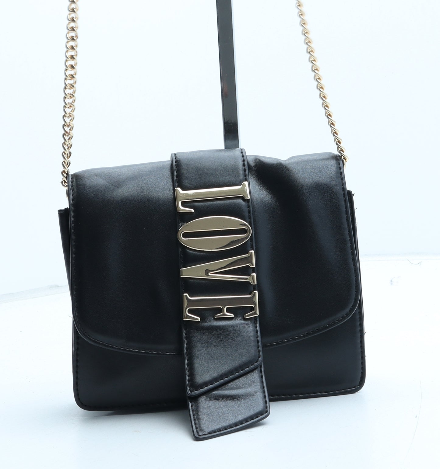 H&M Womens Black Polyurethane Crossbody Size Small - Love