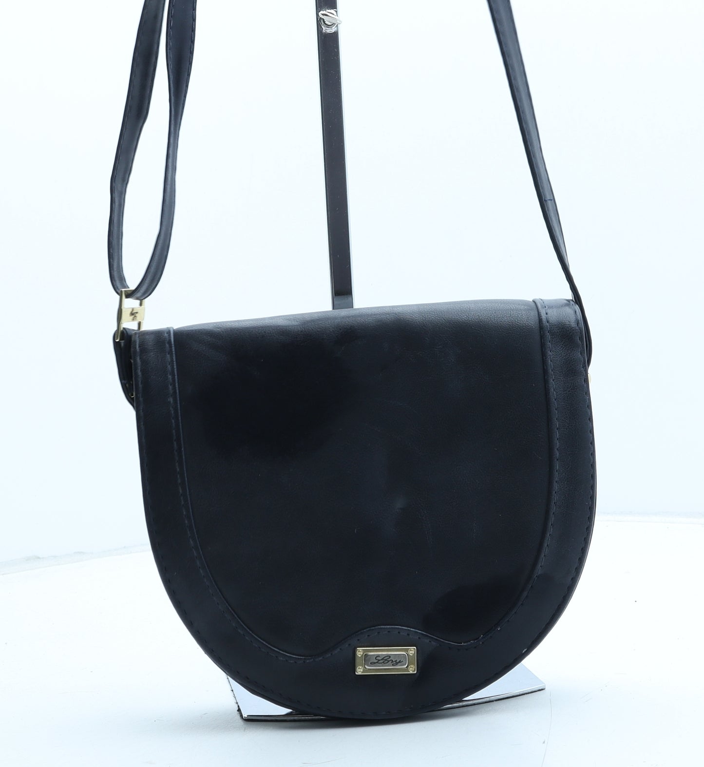 Lony Womens Blue Polyurethane Crossbody Size Small